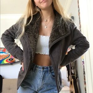 velvet by graham & spencer suede and fur jacket